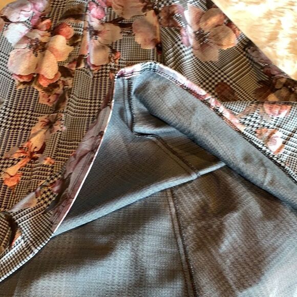 Houndstooth and Metallic Pink Floral Mini Dress - Picture 8 of 8
